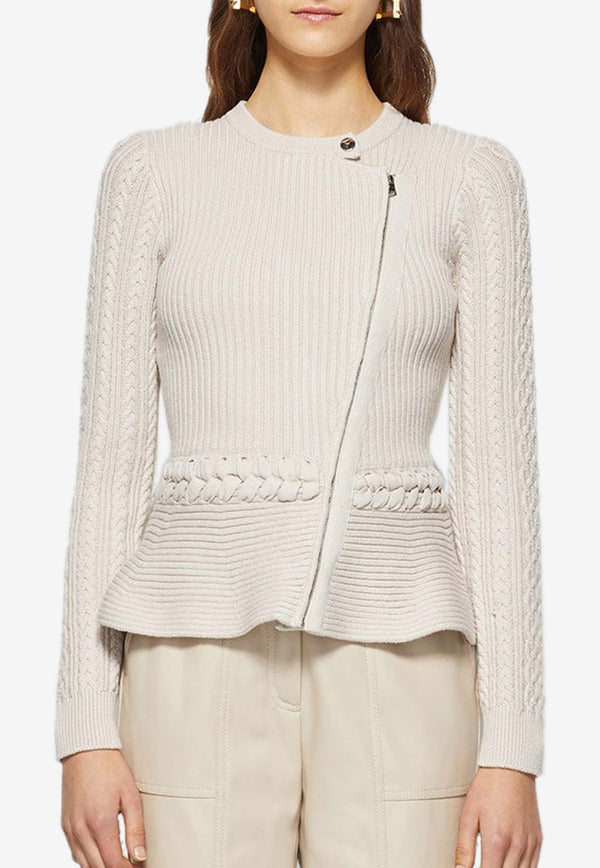 Simkhai Signature Andi Peplum Jacket Ivory