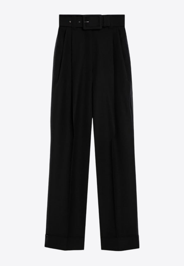 Max Mara Pianoforte Street Grain De Poudre Wool Pants Black STREETVI/P_MAXMP-002