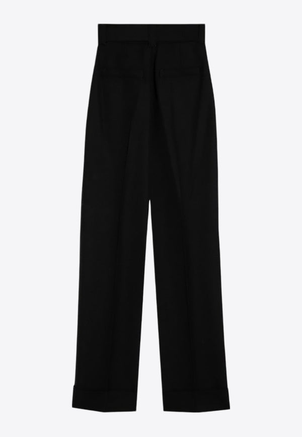 Max Mara Pianoforte Street Grain De Poudre Wool Pants Black STREETVI/P_MAXMP-002