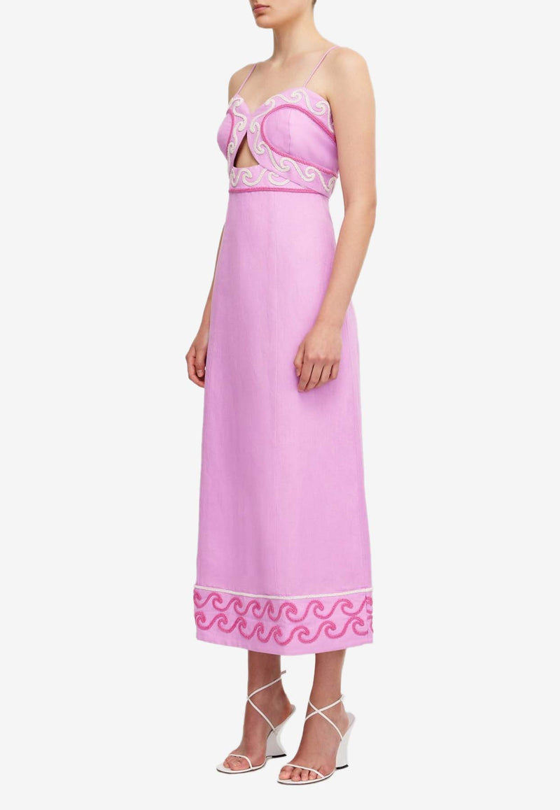 Significant Other Nara Embroidered Midi Dress Mauve SU2404100D-TAFFYPINK