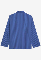 Tekla Striped Pajama Shirt Blue SWT-BSCO/P_TEKLA-BT