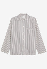 Tekla Striped Pajama Shirt Beige SWT-HSCO/P_TEKLA-HS