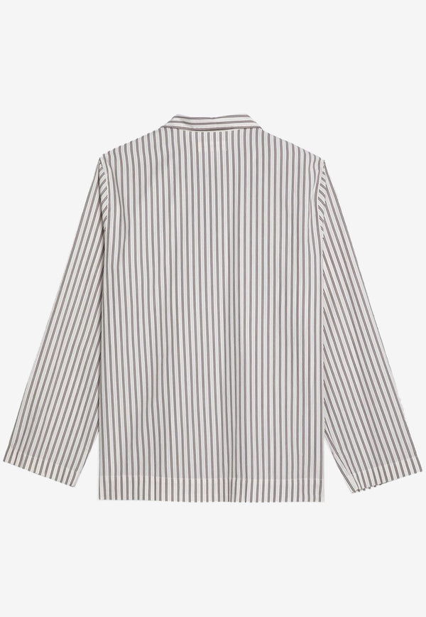 Tekla Striped Pajama Shirt Beige SWT-HSCO/P_TEKLA-HS