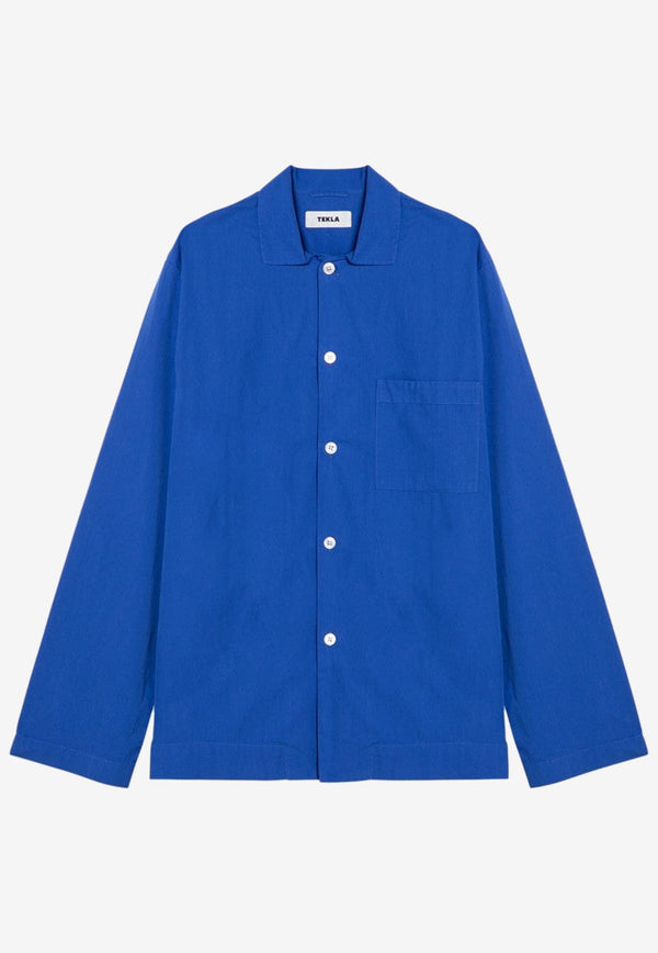 Tekla Buttoned Pajama Shirt Blue SWT-RBCO/P_TEKLA-RB