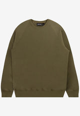 The Hundreds Stack Logo Print Crewneck Sweatshirt Green T24P202004- R0000098OLIVE