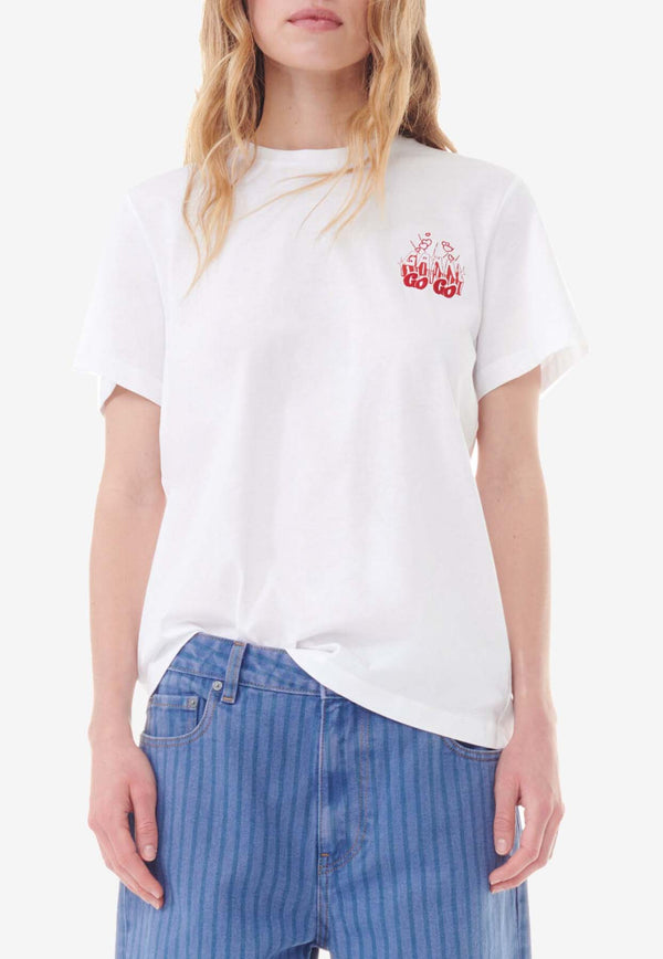 GANNI GoGo Logo T-shirt White T3925WHITE