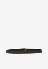 Tom Ford Logo Suede Belt TB280-LCL294Y 1B051 Brown