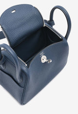 Hermès Mini Lindy 20 II in Bleu de Prusse Clemence Leather with Palladium Hardware