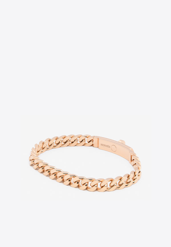 Hermès Kelly Gourmette TPM Bracelet in Rose Gold and 6 Diamonds