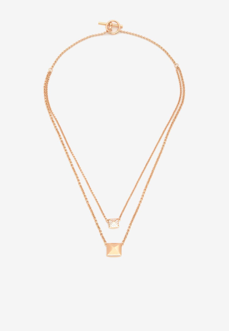 Hermès Clou d
H Pendant in Rose Gold and Diamonds