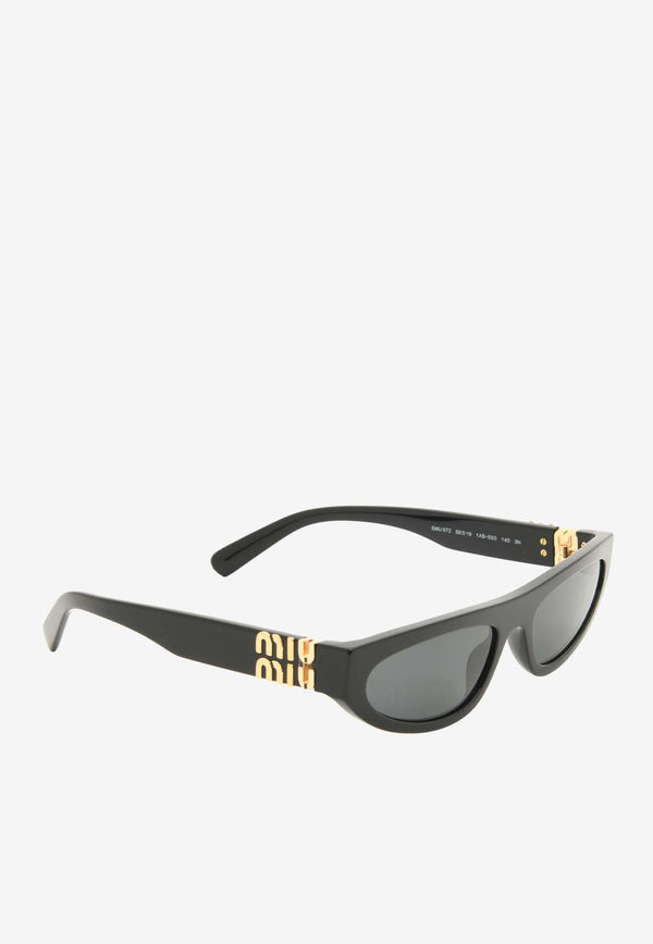 Miu Miu Logo Lettering Cat-Eye Sunglasses Black 0MU07ZSBLACK