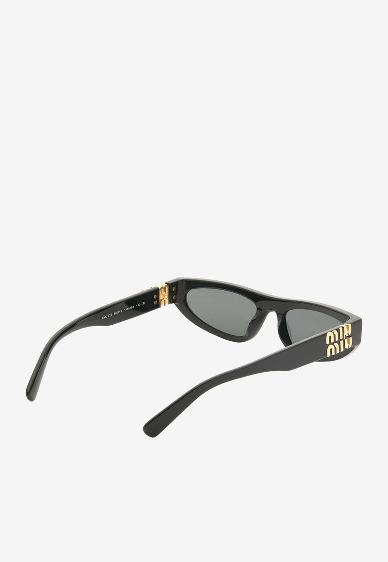 Miu Miu Logo Lettering Cat-Eye Sunglasses Black 0MU07ZSBLACK