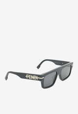 Fendi Fendigraphy Square Sunglasses Gray FE40091UBLUE