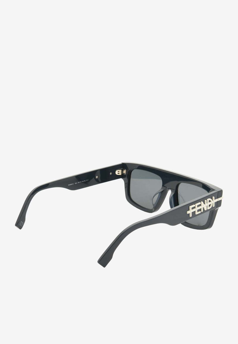 Fendi Fendigraphy Square Sunglasses Gray FE40091UBLUE