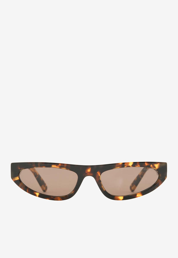 Miu Miu Logo Lettering Cat-Eye Sunglasses Brown 0MU07ZSBROWN MULTI