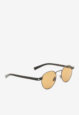 Saint Laurent Round-Frame Logo Sunglasses Brown SL707BROWN