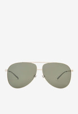 Gucci Signature Web Stripes Aviator Sunglasses Gray GG1677SSILVER