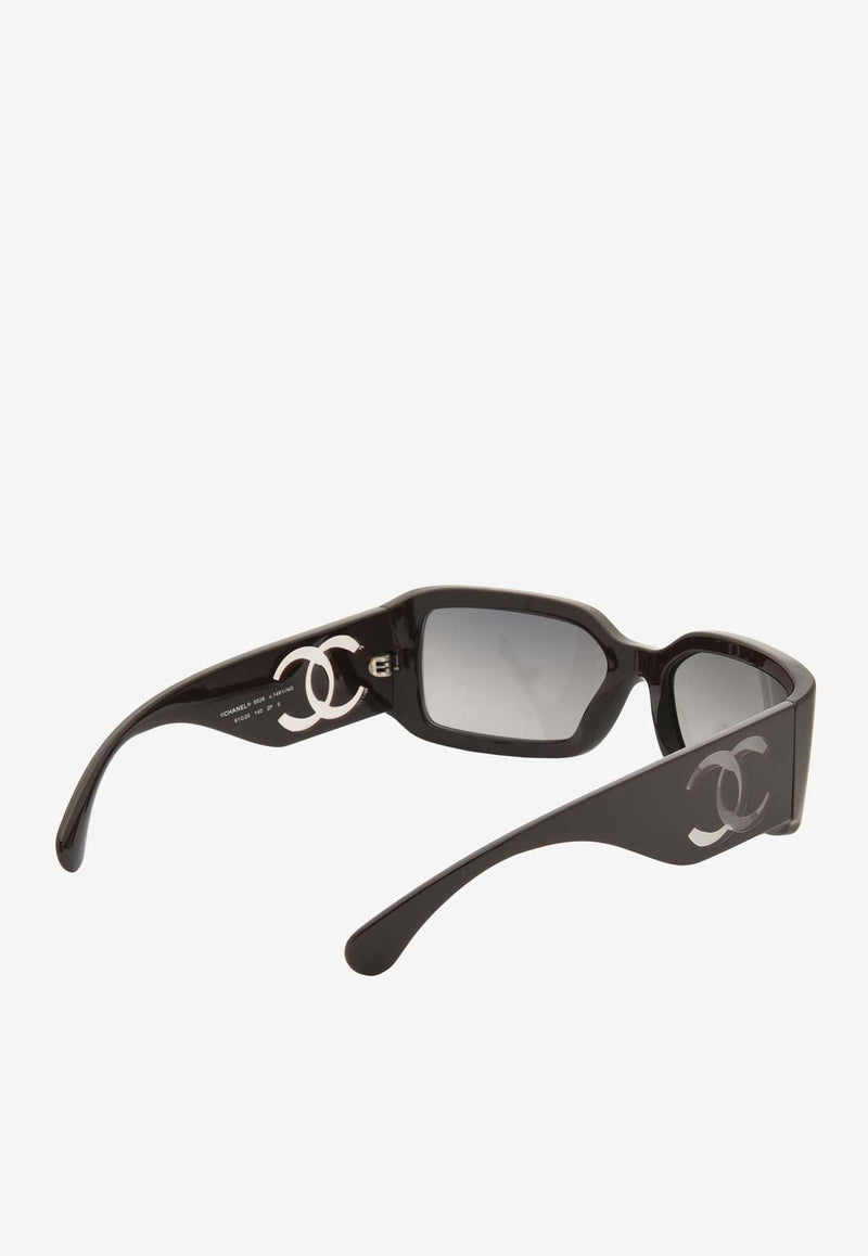 Chanel CC Logo Rectangular Sunglasses Gray 0CH5526PLUM