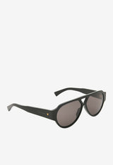 Bottega Veneta Soft Aviator Logo Sunglasses Gray BV1318SBLACK