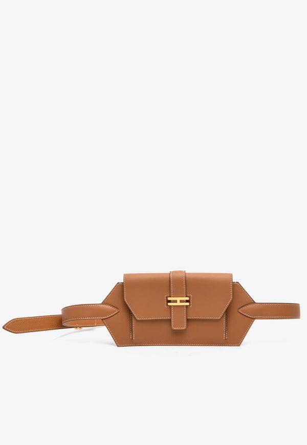 Hermès Elan Pocket 24 Belt in Gold Swift with Gold Hardware