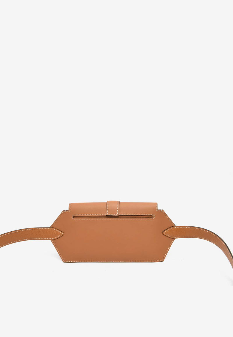 Hermès Elan Pocket 24 Belt in Gold Swift with Gold Hardware