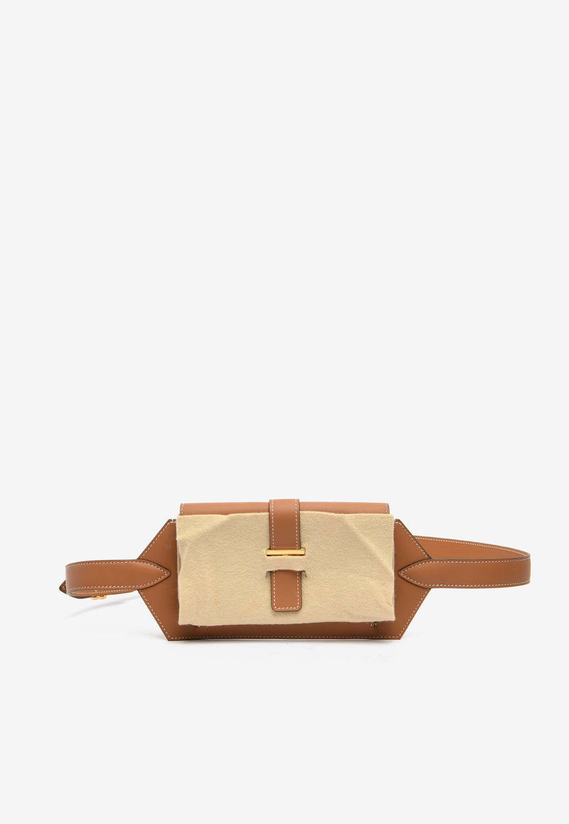 Hermès Elan Pocket 24 Belt in Gold Swift with Gold Hardware