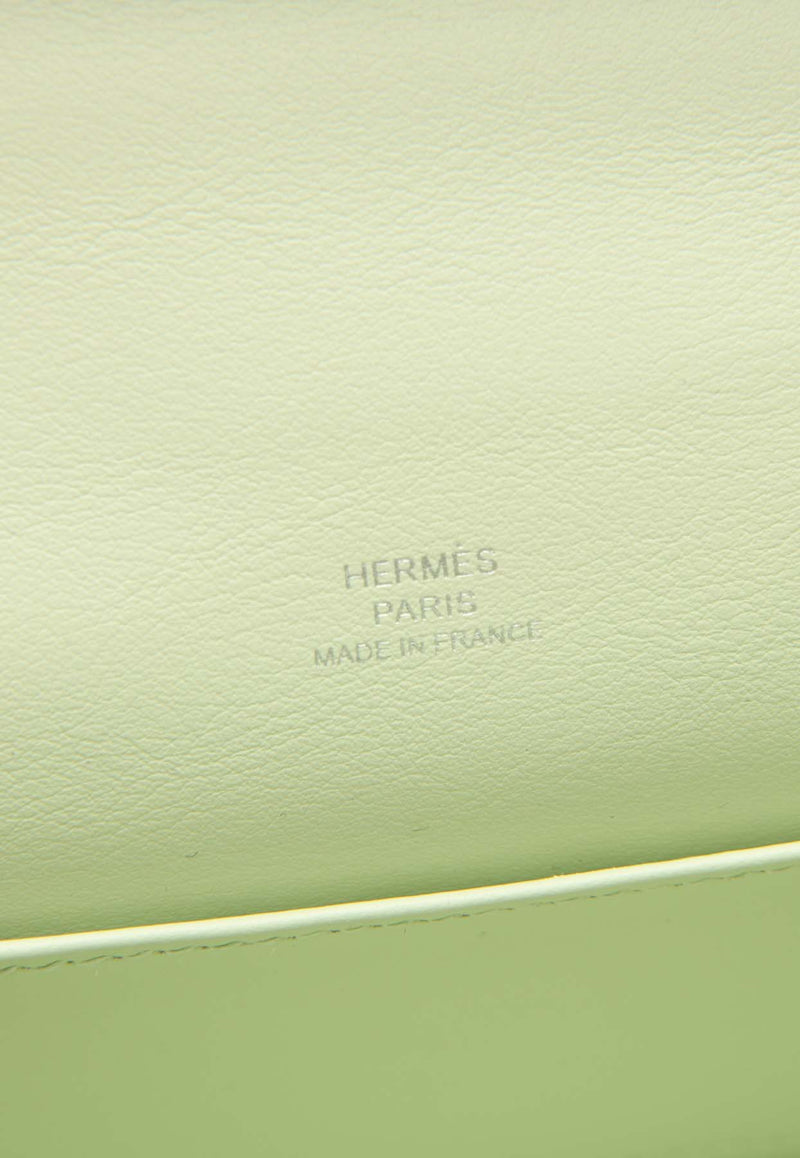 Hermès Kelly Pochette Clutch Bag in Vert Fizz Swift with Palladium Hardware