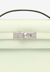 Hermès Kelly Pochette Clutch Bag in Vert Fizz Swift with Palladium Hardware