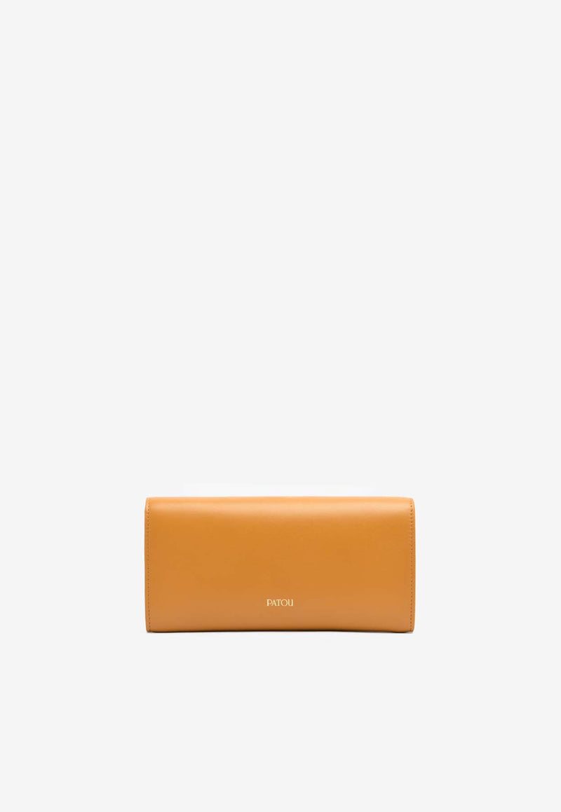 Patou Calf Leather Chain Clutch Bag Camel BA013-5040CAMEL