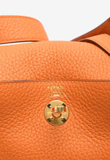 Hermès Mini Lindy 20 in Orange Clemence Leather with Gold Hardware