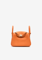 Hermès Mini Lindy 20 in Orange Clemence Leather with Gold Hardware