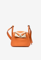 Hermès Mini Lindy 20 in Orange Clemence Leather with Gold Hardware