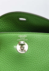 Hermès Mini Lindy 20 in Vert Yucca Clemence Leather with Palladium Hardware