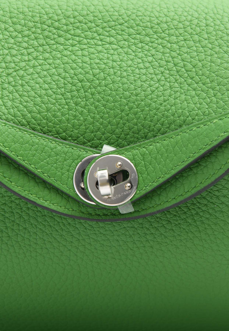 Hermès Mini Lindy 20 in Vert Yucca Clemence Leather with Palladium Hardware