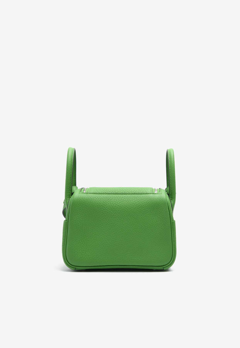 Hermès Mini Lindy 20 in Vert Yucca Clemence Leather with Palladium Hardware