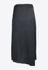 RE RHEE High-Low Satin Skirt Gray RQ4SKC700-0NAGREY