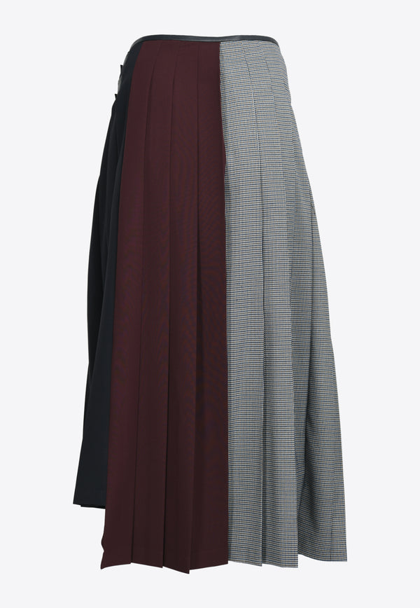 LIE Colorblocked Pleated Maxi Skirt Navy I43S04NAVY