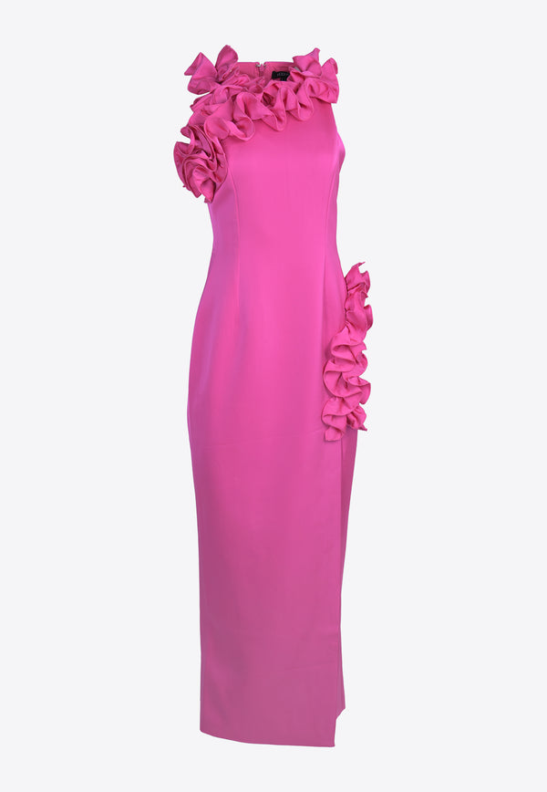 Mossman Revelations Ruffled Midi Dress Fuchsia DMM131-DFUCHSIA