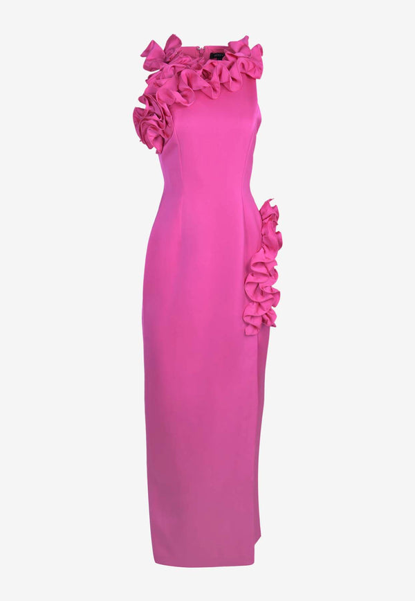 Mossman Revelations Ruffled Midi Dress Fuchsia DMM131-DFUCHSIA