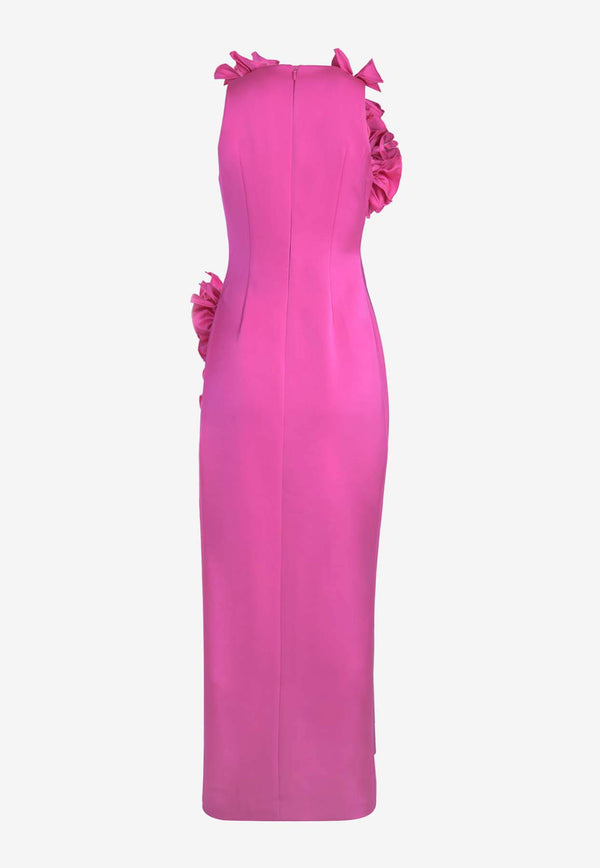 Mossman Revelations Ruffled Midi Dress Fuchsia DMM131-DFUCHSIA