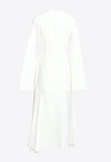 Solace London Gaia Flared Midi Dress White OS2071WHITE