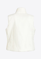 LIE Striped Padded Vest White I43V01WHITE