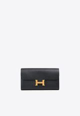 Constance To Go Wallet in Black Epsom with Gold Hardware