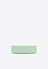 Hermès Kelly Pochette Clutch Bag in Vert d
Eau Matte Alligator with Gold Hardware