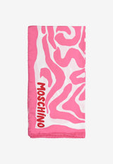 Moschino Patterned Silk Twill Scarf 3549-M3051PINK MULTI