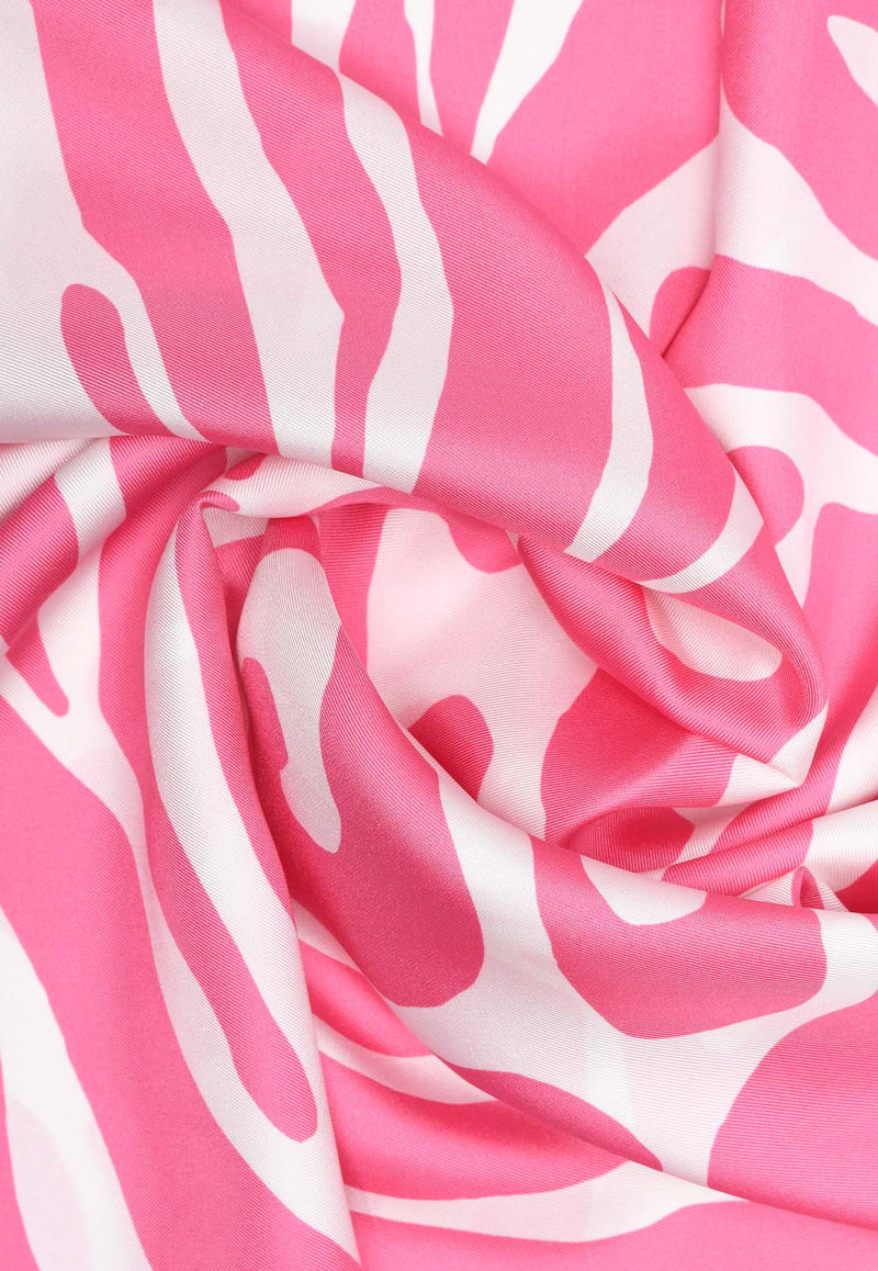 Moschino Patterned Silk Twill Scarf 3549-M3051PINK MULTI