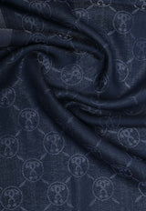 Moschino Monogram Wool Blend Scarf 3234-M2321NAVY