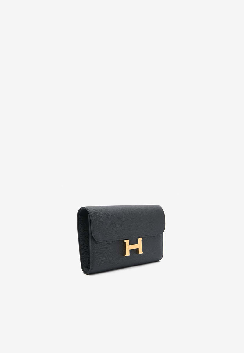 Hermès Constance To Go Wallet in Black Epsom Leather with Gold Hardware