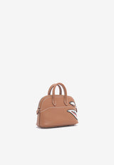 Hermès Bolide Shark Bag Charm in Gold Swift Leather with Palladium Hardware