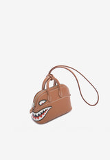 Hermès Bolide Shark Bag Charm in Gold Swift Leather with Palladium Hardware